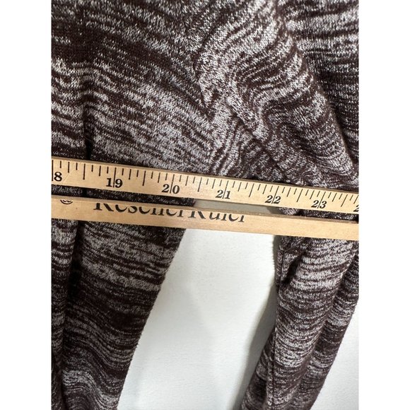 LOGO Lori Goldstein Womens Large Cardigan Sweater Long Sleeve Brown White Stretc - Picture 7 of 11